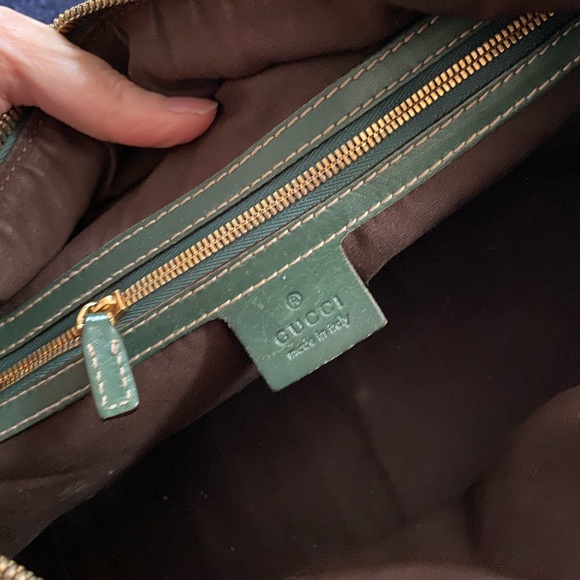 Gucci Guccisma green bag with bamboo zippers vintage authentic - Picture 4 of 9